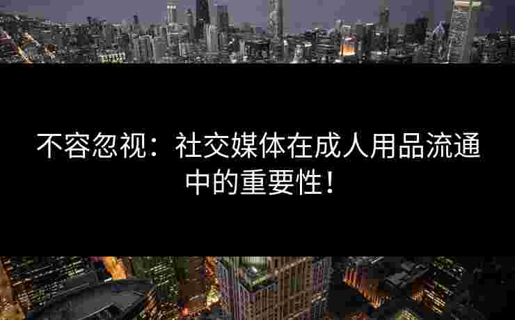 不容忽视：社交媒体在成人用品流通中的重要性！
